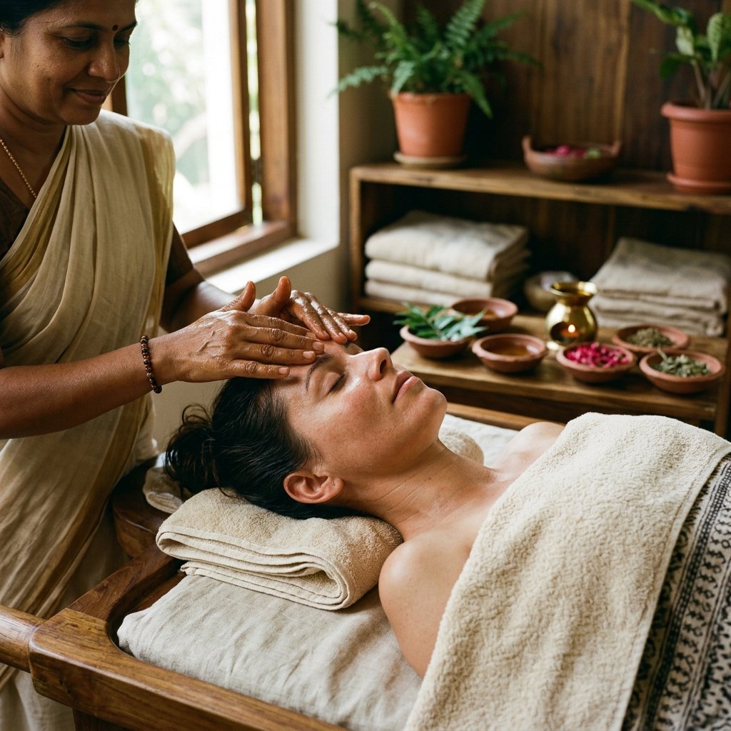 Ayurveda Face Massage with Herbal Oil